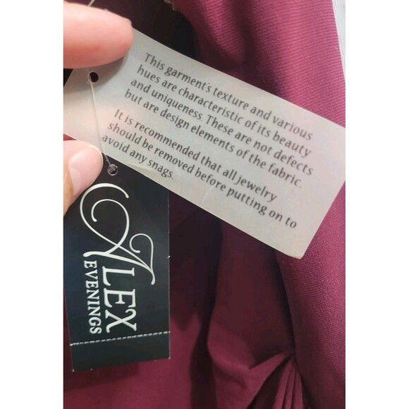 Alex Evenings Women's Plus 20W Wine Gold Lace Beaded Formal Gown NWT Black Tie - Picture 7 of 9